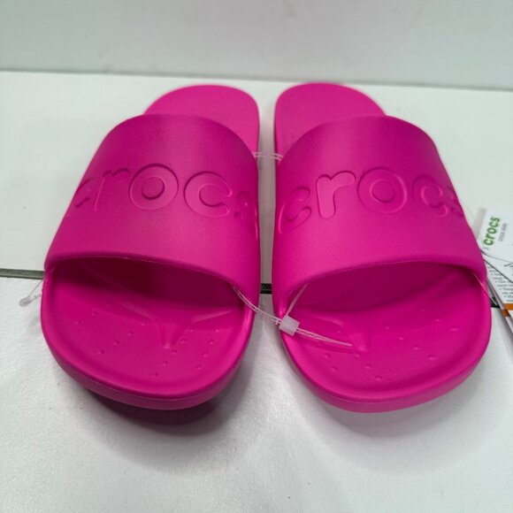 Crocs Slide Sandals Bright Pink Size 10 Womens New With Tags - Picture 3 of 8